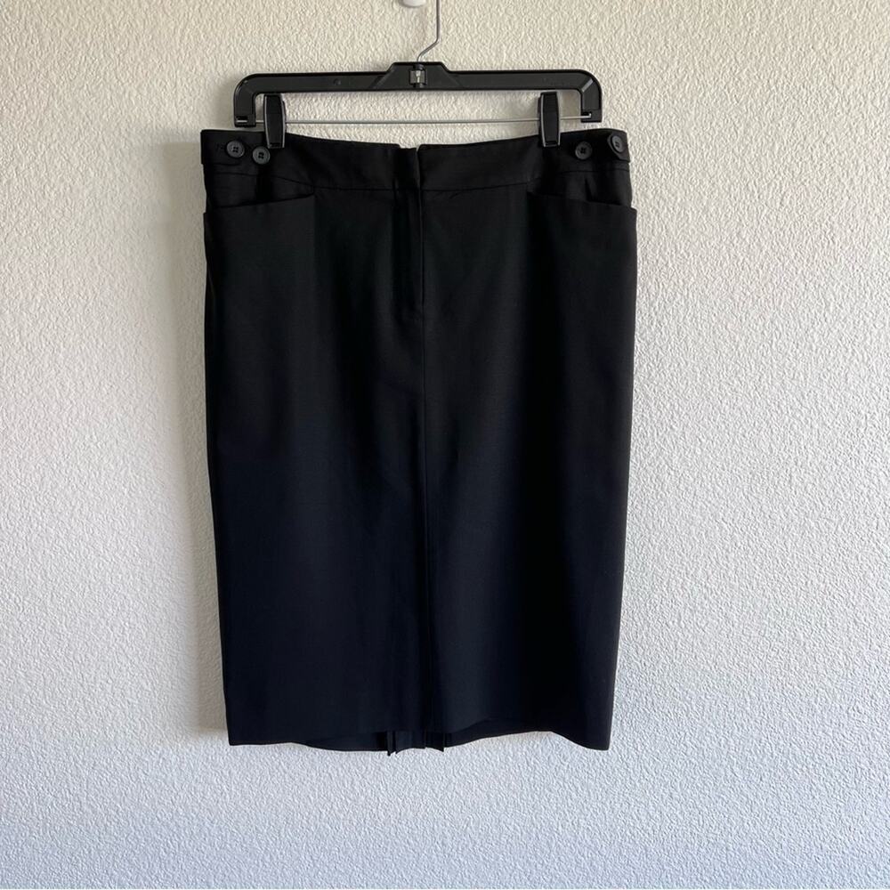 Club‎ Monaco Women's Wool Blend Black Back Pleated Pencil Skirt